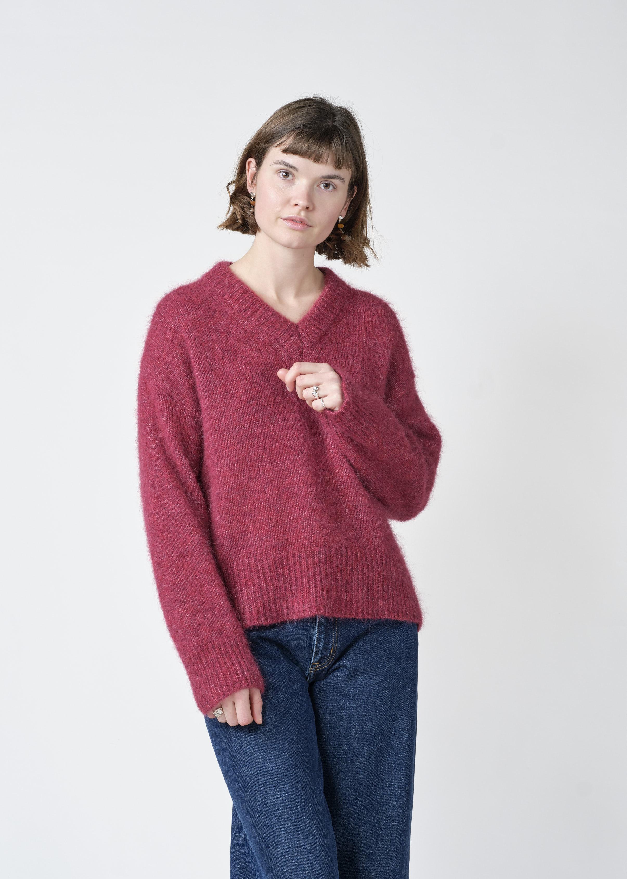 Klitmøller Mira Sweater Burgundy Damen Strickpullover Alpaka rot
